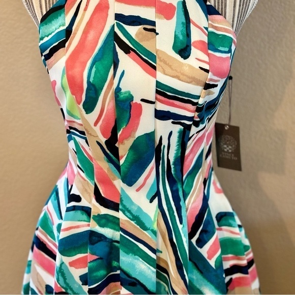 NWT Vince Camuto Dress Size 2 Abstract Watercolor Print Fit & Flare Scuba fabric - Picture 4 of 16